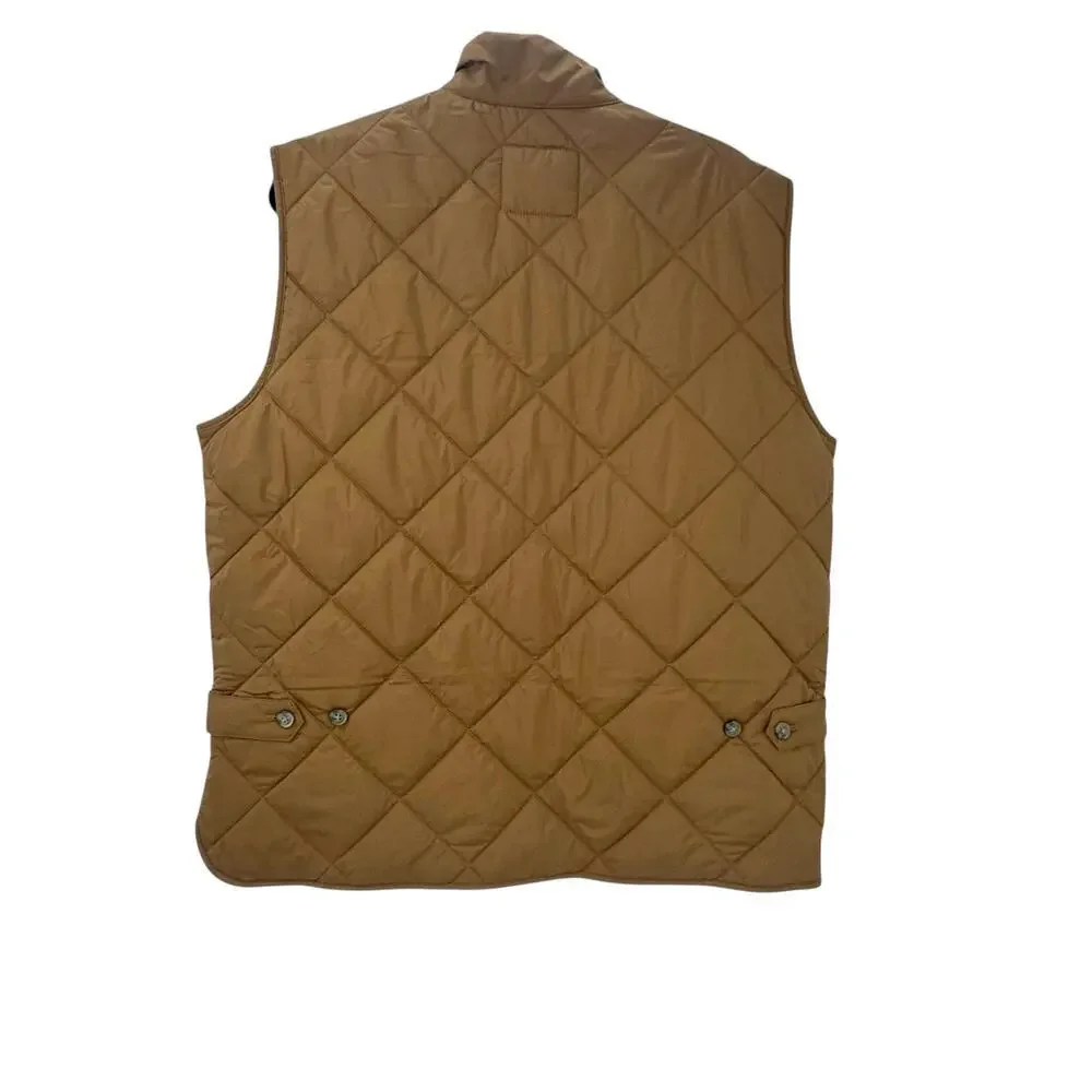 J. Crew Men's Full Zip Quilted Walker Vest Sleeveless Glazed Pecan Size L NWT